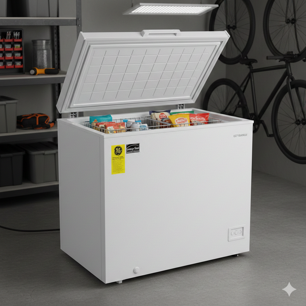 GE FCM11PHWW Garage Ready Chest Freezer